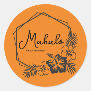 Redondo Obrigado Mahalo você personalizável adesivo havaia