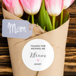 Redondo Obrigado por me ajudar a florir Adesivo de Flor