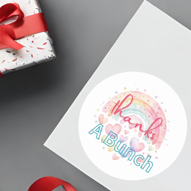 Redondo Obrigado Um Adesivo De Arco Arco-Íris (Criador carregado)