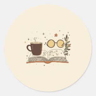 Redondo Óculos de Leitura de Café Adesivo