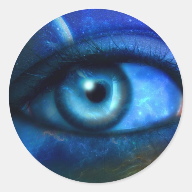 Redondo Olhos no adesivo Universo (Frente)