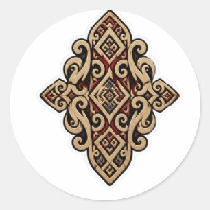 REDONDO ORNAMENTO TRIBAL DAYAK BORNEO ADESIVO DE ARTE