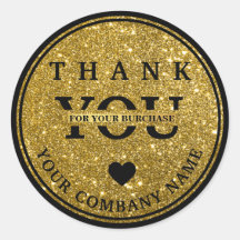 Ouro brilhante elegante Obrigado adesivo