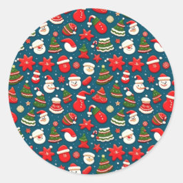 Redondo Padrão de Natal 4 - Adesivo
