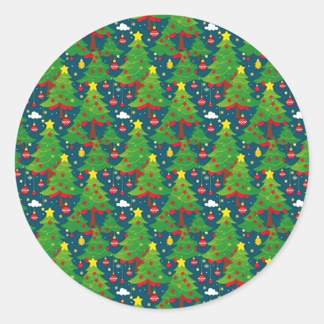 Redondo Padrão Natal 2 - Adesivo (Frente)