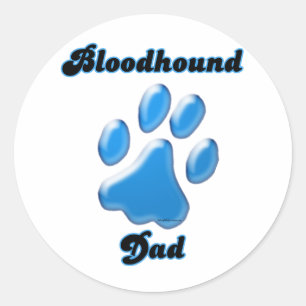 Redondo Pai de Bloodhound Blue Pawprint - Adesivo