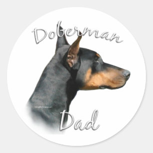 Redondo Pai Doberman Preto - Adesivo