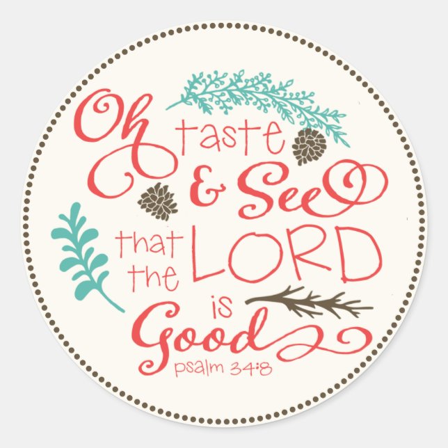 Redondo Palavra e veja o adesivo de scripts / marfim (Frente)