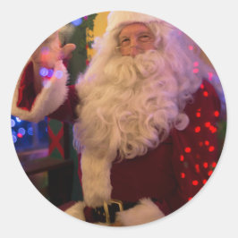 Redondo Papai Noel Alegre Adesivo de Natal
