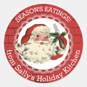 Redondo Papais noeis do Natal da cozinha do adesivo