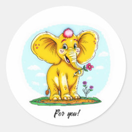 Redondo Para Você – Adesivo de Elefante Fofo