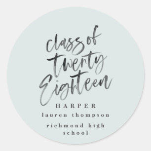 Redondo Parabéns ao adesivo do formando de fotos de forman