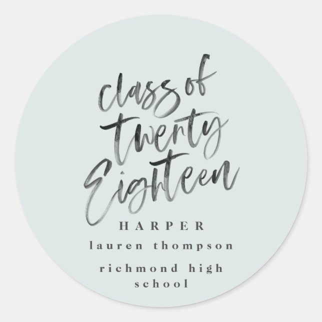 Redondo Parabéns ao adesivo do formando de fotos de forman (Frente)