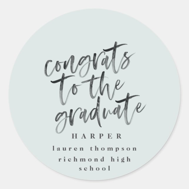Redondo Parabéns ao adesivo do formando de fotos de forman (Frente)
