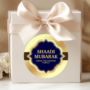 Redondo Parabéns pelo Casamento Shaadi Mubarak Adesivo