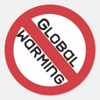 Redondo parar o adesivo de aquecimento global