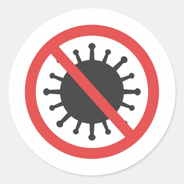 Redondo Pare o adesivo do coronavírus (Frente)