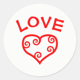 Redondo Paz, Amor, Alegria Coração - Adesivo Circular