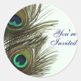 Redondo Peacock Feather, você é um adesivo de envelopes co
