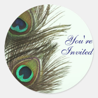 Redondo Peacock Feather, você é um adesivo de envelopes co