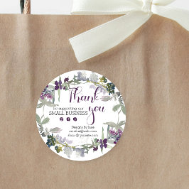 Redondo Pequena empresa Obrigado Logo Adesivo Personalizad