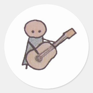 Redondo Pequeno adesivo de violão