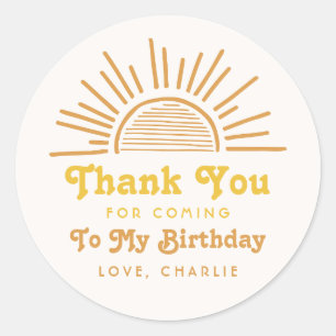 Redondo Percorra o adesivo solar   Sun Obrigado