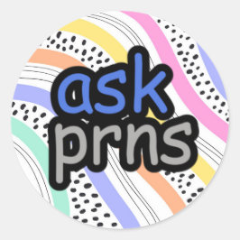 Redondo Pergunte-me meu adesivo de recompensas