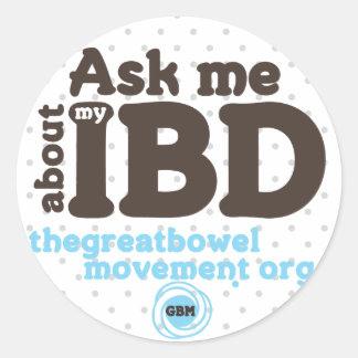 Redondo Pergunte-me sobre o meu adesivo IBD - Pontos