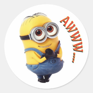 Redondo Personagem Amarelo Fofo com Óculos Adesivo | Kawai