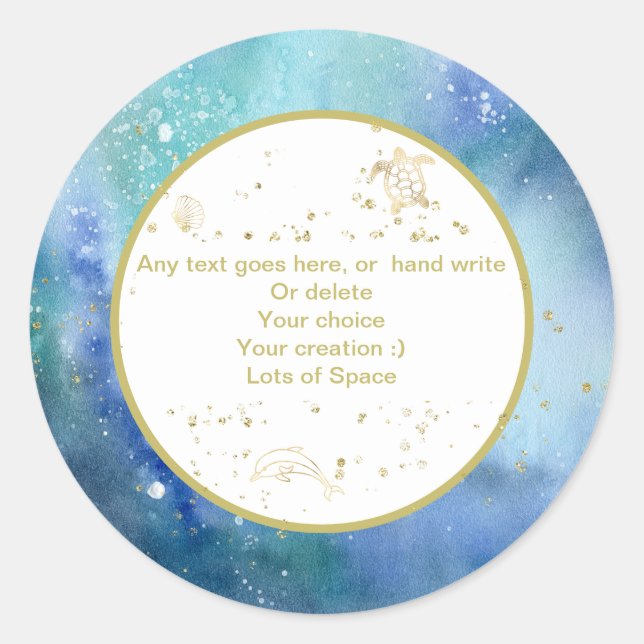 Redondo *~* PERSONALIZAR o adesivo de envelopes náuticos d (Frente)