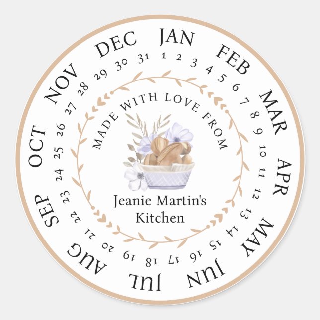 Redondo Personalizável feito com adesivo de Comida da Cozi (Frente)