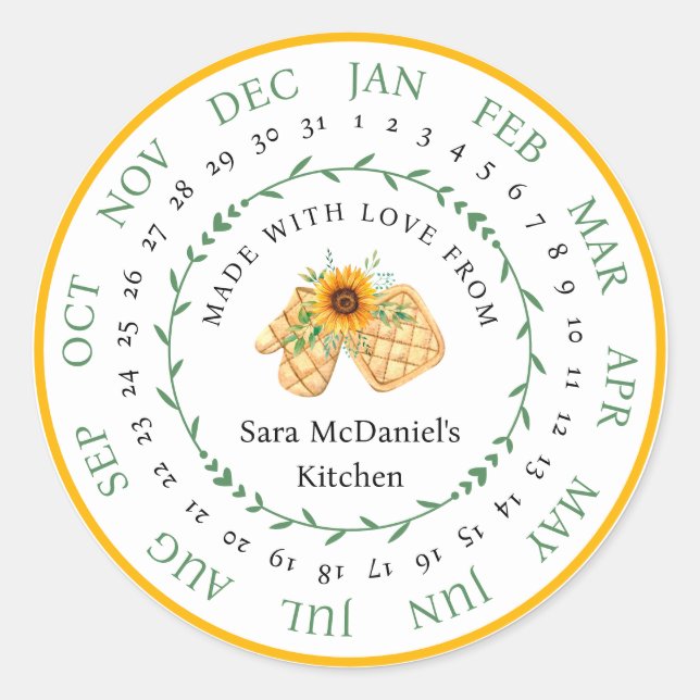 Redondo Personalizável feito com adesivo de Comida da Cozi (Frente)