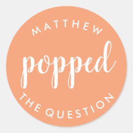 Redondo Pêssego do adesivo de perguntas encaixado