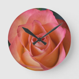 Redondo Pêssego Rosa Rosa Rosa Rosa Floral Relógio