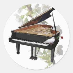 Redondo Piano - Música Romântica - Adesivo