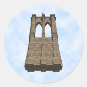 Redondo Pilar da Ponte de Brooklyn: Modelo 3D: Adesivo