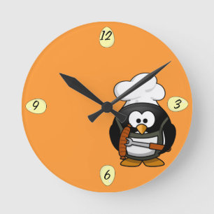 Redondo Pinguim-do-chef bonito - Relógio