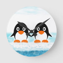 Pinguins No Relógio De Iceburg