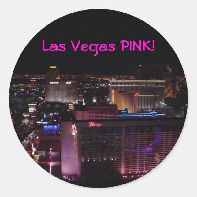 Redondo PINK de Las Vegas! Adesivo (Frente)
