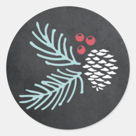 Redondo Pino de quadro chalkboard e adesivo de férias redo