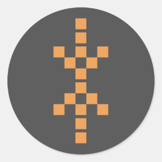 Redondo Pixel Mão do adesivo Eris (laranja)