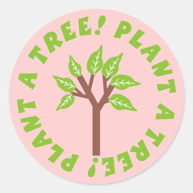 Redondo Plante um adesivo em árvore (Frente)