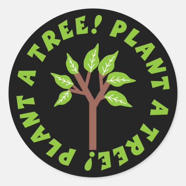 Redondo Plante um adesivo em árvore (Frente)