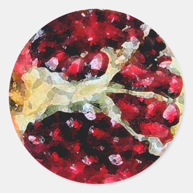 Redondo Pomegranate Watercolor - adesivo (Frente)