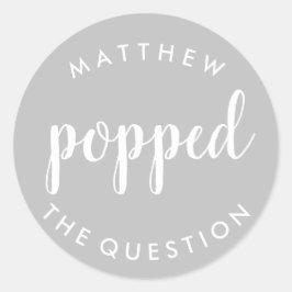 Redondo Pôs o adesivo de perguntas prateado