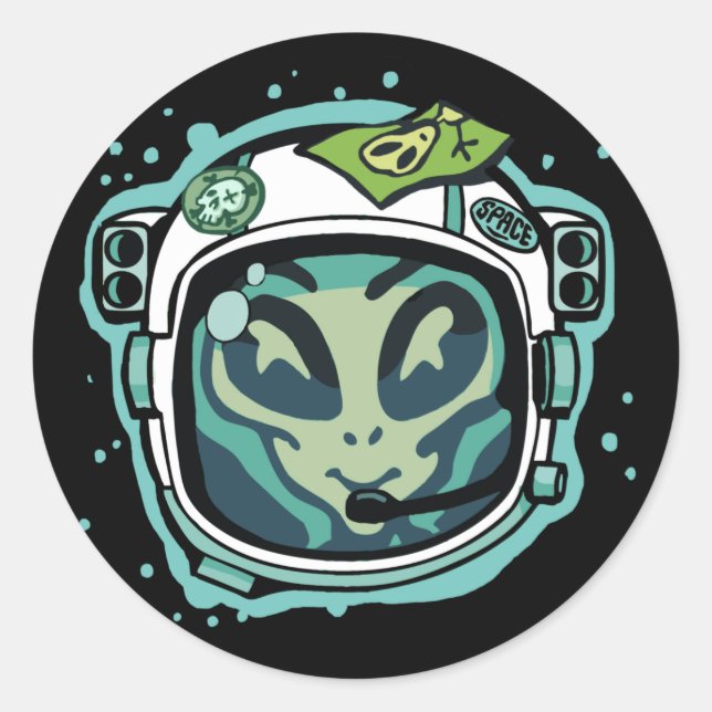 Redondo Preciso do adesivo do astronauta de Alienígena esp (Frente)