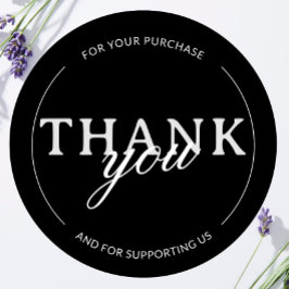 Redondo Preto Agradeça ao seu adesivo minimalista para peq