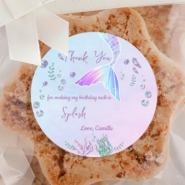 Redondo Primeiro aniversario Sereia ONEder O Adesivo do Ma (Criador carregado)