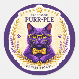 Redondo Professor Purr-Ple™ – Sonhe Maior Adesivo